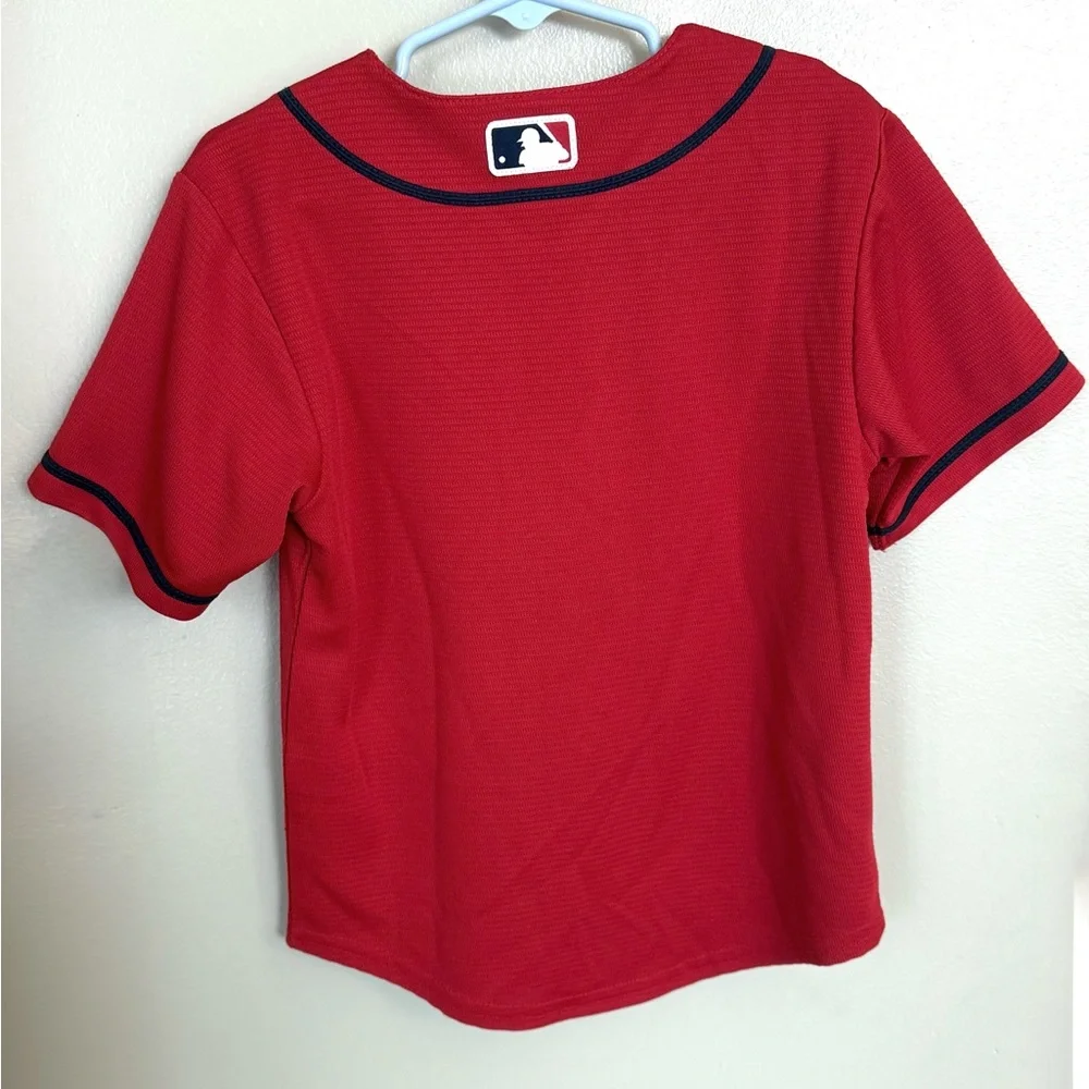 Nike x MLB Atlanta Braves Alternate Jersey Youth S Toddler 4 Red Small Shirt - Picture 4 of 4